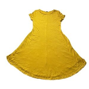 Yellow Casual Flowy Levaca Women’s Oversized Midi Dress